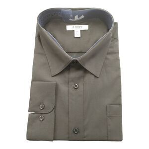 MEN'S ALLEGRO SPREAD COLLAR REG FIT BLACK DRESS SHIRT  CONVERTIBLE CUFFS RS100.